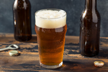 Boozy Refreshing Brown Craft Beer Ale