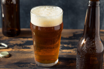 Boozy Refreshing Brown Craft Beer Ale