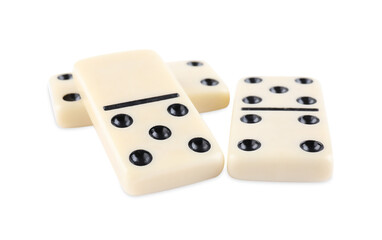 Classic light domino tiles on white background