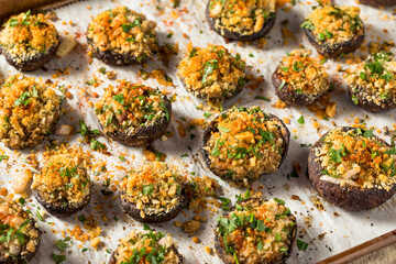 Homemade Stuffed Mushroom Appetizer
