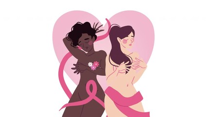 interracial girls naked breast cancer campaign