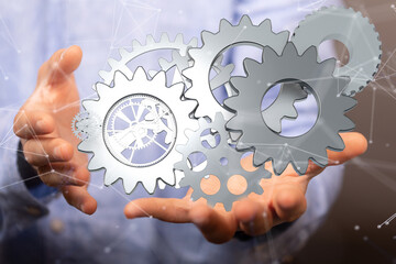 Gear With Success Concept digital.