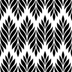Geometric seamless pattern with leaves. Abstract floral background. Vector illustration.