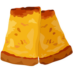 メープルシロップのフレンチトーストのイラスト素材　ベクター