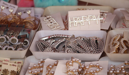 Jewelry on window display