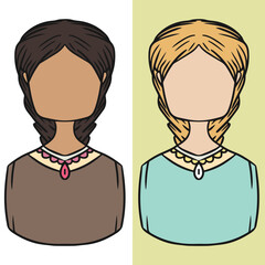 Beautiful girls icon hand drawn, editable vector file for all your graphic needs.