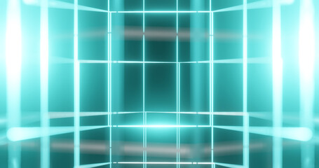 Render with blue lines, soft focus