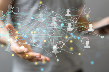 Global network. Blockchain. 3D illustration. Neural networks and artificial intelligence. Abstract