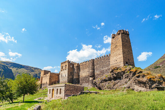 Ruins of the ancient Fortress Khertvisi in the Caucasus mountains. Akhaltsikhe, Georgia.