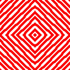 Red diagonal lines on white background. Striped wallpaper. Seamless surface pattern design with symmetrical linear ornament. Stripes motif. Digital paper for textile print, page fill. Vector op art