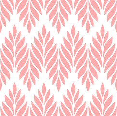 Geometric seamless pattern with leaves. Abstract floral background. Vector illustration.