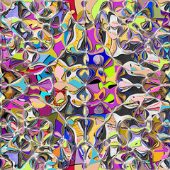  Mosaic floor- 3d illustration. Abstract geometric- seamless tile wall
