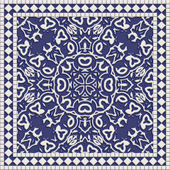 Tile glaze mosaic seamless- 3d illustration decor wall. Ceramic