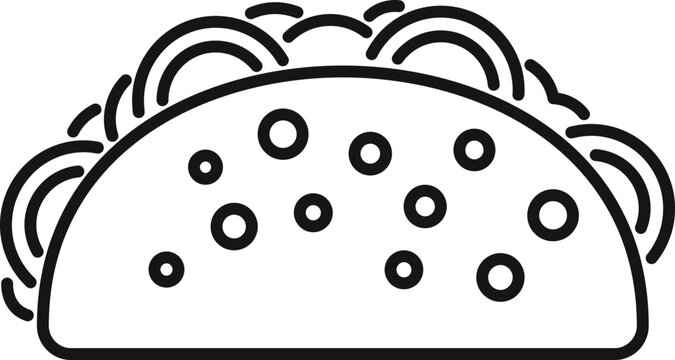 recommend clip art: Kid taco icon outline vector. Mexican food. Tacos beef