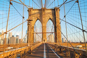 Fotobehang Brooklyn Bridge at Sunrise, New York City, New York © romanslavik.com