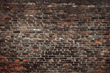 Papier Peint photo autocollant Mur de briques Vieux mur de briques brunes. Fond grunge