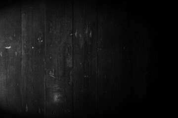 Old black wooden board texture. Grunge background