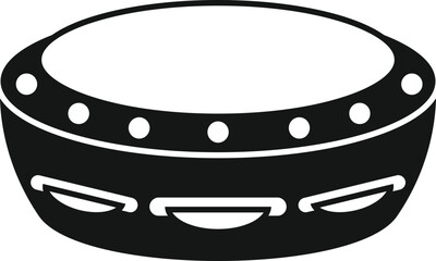 Musical tambourine icon simple vector. Music samba. Art leather