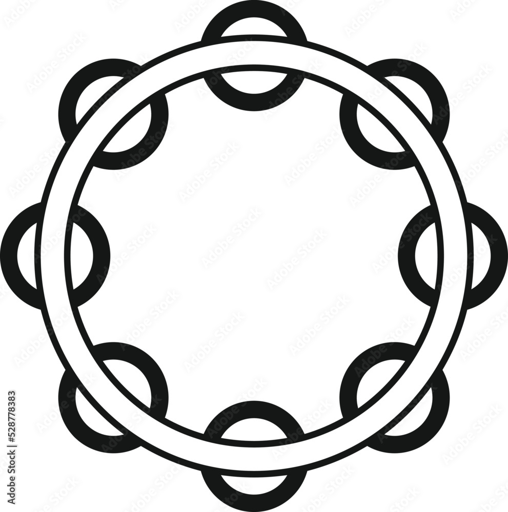 Wall mural timbrel tambourine icon simple vector. music drum. concert bell