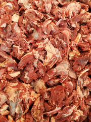 Raw beef spare ribs in supermarket