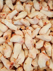 Raw chicken joints in supermarket