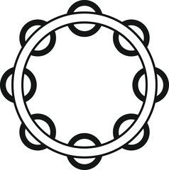 Timbrel tambourine icon simple vector. Music drum. Concert bell