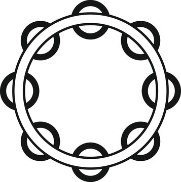 black and white tambourine musical instrument clip art preview