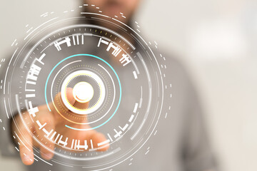 Neural network 3D illustration. Big data and cybersecurity