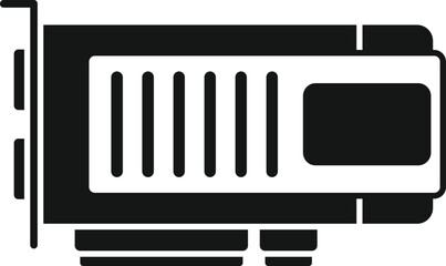 Video card icon simple vector. Pc gpu. Chip board