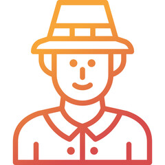 pilgrim man gradient line icon