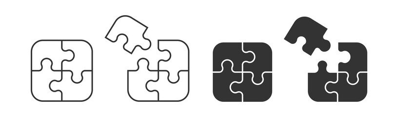 Puzzle icon. Jigsaw symbol. Sign prefabricated square vector. - obrazy, fototapety, plakaty