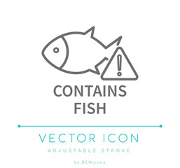 Contains Fish Warning Line Icon