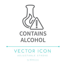 Contains Alcohol Warning Line Icon