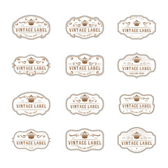 a set of vintage labels. retro ornament frame, for luxury product label