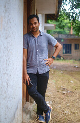 portrait of a south asian young person in outdoor 