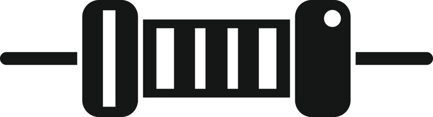 Power resistor icon simple vector. Electric circuit. Capacitor chip