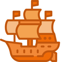 mayflower ship two tone icon