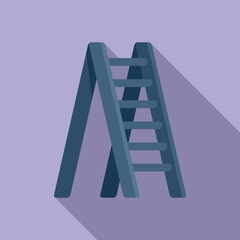 Step ladder icon flat vector. Metal up. Safety staircase