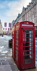 An Iconic Red Phone Booth on Strand in The City of London
