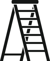 Household ladder icon simple vector. Step construction. Stair metal