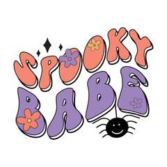 Spooky Babe, Retro Halloween design
