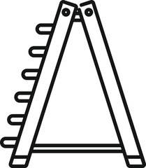 Up ladder icon outline vector. Step construction. Metal safety
