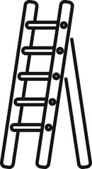 Rung ladder icon outline vector. Wood construction. Stair metal