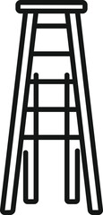 Wood ladder icon outline vector. Construction stair. Safety stand
