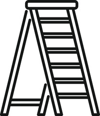Household ladder icon outline vector. Step construction. Stair metal