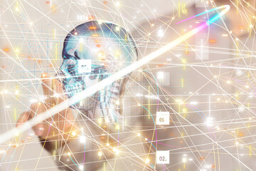 digital medical futuristic interface 3D rendering