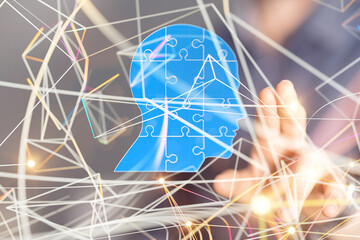 Mind, brain power and energy concept.