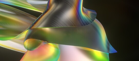 Abstract fluid gradient shape flowing