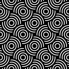 Vector seamless pattern with concentric circles. Geometric abstract background.