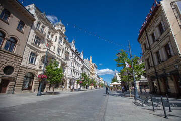Piotrkowska street in Łódź, Poland